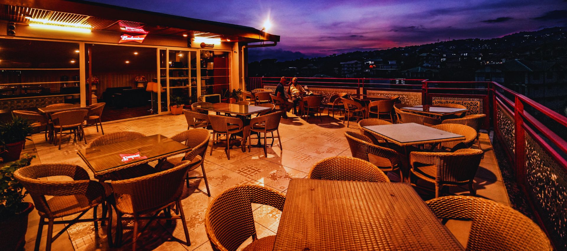 Rooftop Terrace Dining at Sunset